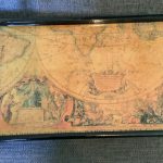 Antique ‘Rare’ Paper Mache Tray Chinese Depicting Map Of The World Antique ‘Rare’ Paper Mache Tray Chinese Depicting Map Of The World