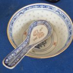 Decorative Chinese Porcelain Bowl & Spoon (BLK1) Decorative Chinese Porcelain Bowl & Spoon (BLK1)