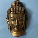 Vintage Small Brass Buddha Wall-Hanging Face Mask Art; Buddhism Vintage Small Brass Buddha Wall-Hanging Face Mask Art; Buddhism