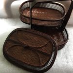 Vintage Chinese Bamboo Wooden Lacquered Basket Vintage Chinese Bamboo Wooden Lacquered Basket
