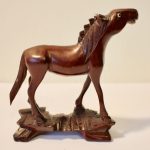 Hand Carved Chinese Wooden Horse Mid 20th Century Hand Carved Chinese Wooden Horse Mid 20th Century