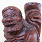 antique Chinese carved wood figure of a man excellent detail 9" high antique Chinese carved wood figure of a man excellent detail 9" high