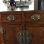 Antique Chinese teak and brass cabinet Antique Chinese teak and brass cabinet