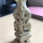 INHERITED VINTAGE CHINESE HIGH RELIEF HAND CARVED SOAPSTONE FLORAL VASE INHERITED VINTAGE CHINESE HIGH RELIEF HAND CARVED SOAPSTONE FLORAL VASE