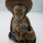 chinese fisherman figurine with hat and fishing basket 8cm high chinese fisherman figurine with hat and fishing basket 8cm high