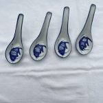 Set of Fun & Vintage 4 Ceramic Chinese Rice Spoons with Fish Design. FREE UK P&P Set of Fun & Vintage 4 Ceramic Chinese Rice Spoons with Fish Design. FREE UK P&P