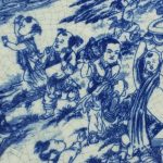 Antique Chinese Blue & White Plate ~ Figurative Design & Signed ~ 30cm Antique Chinese Blue & White Plate ~ Figurative Design & Signed ~ 30cm
