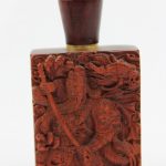Antique Chinese Redwood Snuff Bottle Guan Yu Military Officer Signed 7.5x4x2cm Antique Chinese Redwood Snuff Bottle Guan Yu Military Officer Signed 7.5x4x2cm