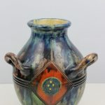 Belgium Art Deco Streak Glazed Art Pottery Vase Hand Painted Signed 17cm High Belgium Art Deco Streak Glazed Art Pottery Vase Hand Painted Signed 17cm High