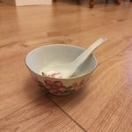 Highly Collectible Famous Made Chinese Hand Painted Bowl And A Matching Spoon Highly Collectible Famous Made Chinese Hand Painted Bowl And A Matching Spoon