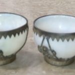 4x Oriental White Jade tea bowls Chinese Japanese 4x Oriental White Jade tea bowls Chinese Japanese