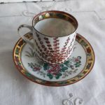 Antique Chinese Rose Medallion Cup & Saucer with Flower Blossom Motifs RARE Antique Chinese Rose Medallion Cup & Saucer with Flower Blossom Motifs RARE