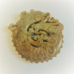 VINTAGE CHINESE CARVED SOAPSTONE ROUND DRAGON PENDANT - GOOD CONDITION. VINTAGE CHINESE CARVED SOAPSTONE ROUND DRAGON PENDANT - GOOD CONDITION.