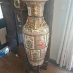 very large pair of chinese vases with wooden stands very large pair of chinese vases with wooden stands