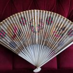 Antique Chinese Hand Fan. Painted with carved bovine bone 19th century. Antique Chinese Hand Fan. Painted with carved bovine bone 19th century.