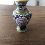 Chinese Black Enamel Cloisonne small Floral Vase H: 11 Cm Chinese Black Enamel Cloisonne small Floral Vase H: 11 Cm
