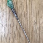 Old Natural Jade Hand-Carved Silver Hairpin Old Natural Jade Hand-Carved Silver Hairpin