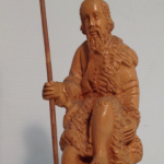 Chinese carved wood crib figure of a shepherd Chinese carved wood crib figure of a shepherd