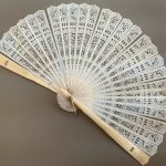 Antique Chinese 19th century carved Fan ornament decor grooming vanity gift Antique Chinese 19th century carved Fan ornament decor grooming vanity gift