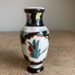 Antique Chinese 19th c famille Noire Porcelain Small Miniature Vase Antique Chinese 19th c famille Noire Porcelain Small Miniature Vase