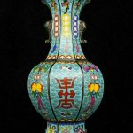 14.4" Qianlong Marked Old China Qing Cloisonne Enamel Bronze Flower Bottle Vase 14.4" Qianlong Marked Old China Qing Cloisonne Enamel Bronze Flower Bottle Vase