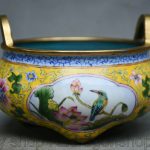 5" Qianlong Marked China Cloisonne Enamel Dynasty Flower Birds Incense Burner 5" Qianlong Marked China Cloisonne Enamel Dynasty Flower Birds Incense Burner