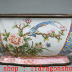 6.2" Qianlong Marked Old China Cloisonne Enamel Flower Birds Bowl Pot Jug 6.2" Qianlong Marked Old China Cloisonne Enamel Flower Birds Bowl Pot Jug