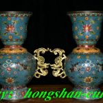 15.3'' Qianlong Bronze Cloisonne Enamel Crane Dragon Ear Zun Bottle Vase Pair 15.3'' Qianlong Bronze Cloisonne Enamel Crane Dragon Ear Zun Bottle Vase Pair