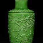 Qianlong Marked Green Glaze Porcelain Vase from DaQing Qianlong Qianlong Marked Green Glaze Porcelain Vase from DaQing Qianlong