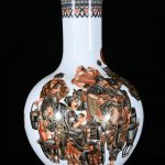 15.7" Old Qianlong Year Ink Color Porcelain People Boy Pattern Pot Vase 15.7" Old Qianlong Year Ink Color Porcelain People Boy Pattern Pot Vase