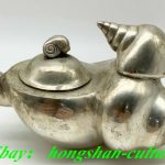 Old Qianlong Marked Tibet Silver Conch Sea Snail Flagon Wine Pot Old Qianlong Marked Tibet Silver Conch Sea Snail Flagon Wine Pot