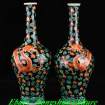 10" Old Qianlong Year Famille Rose Porcelain Dragon Pattern Bottle Pot Vase 10" Old Qianlong Year Famille Rose Porcelain Dragon Pattern Bottle Pot Vase