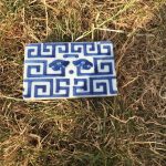 Chinese antique blue and white porcelain brush rest, scholar item with Kui-long