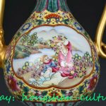 16.1" Qianlong Color Enamel Porcelain Gold Plated Character Wine Teapot Flagon 16.1" Qianlong Color Enamel Porcelain Gold Plated Character Wine Teapot Flagon